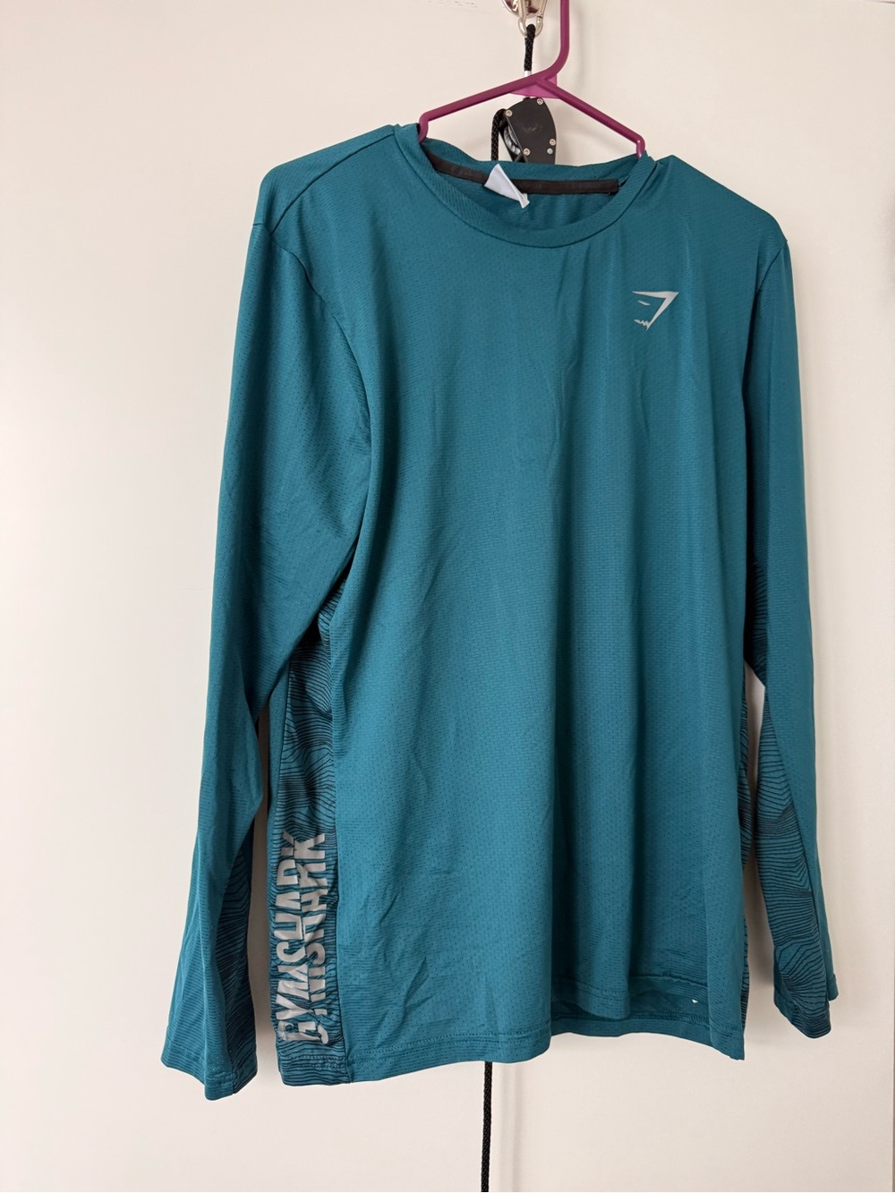 Gymshark Men’s Teal Long-Sleeve Training Top